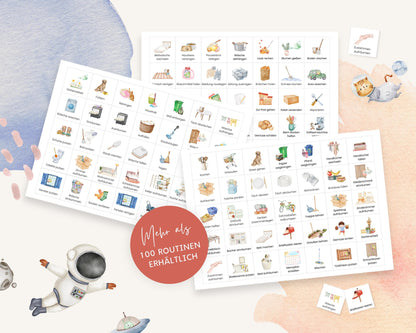 Haushaltsplan To-Do-Liste inkl. Symbolkarten - Design ASTRONAUT