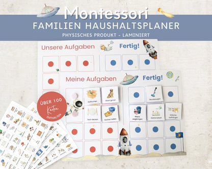 Haushaltsplan To-Do-Liste inkl. Symbolkarten - Design ASTRONAUT