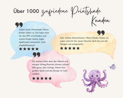 Haushaltsplan To-Do-Liste inkl. Symbolkarten - Design MEERJUNGFRAU