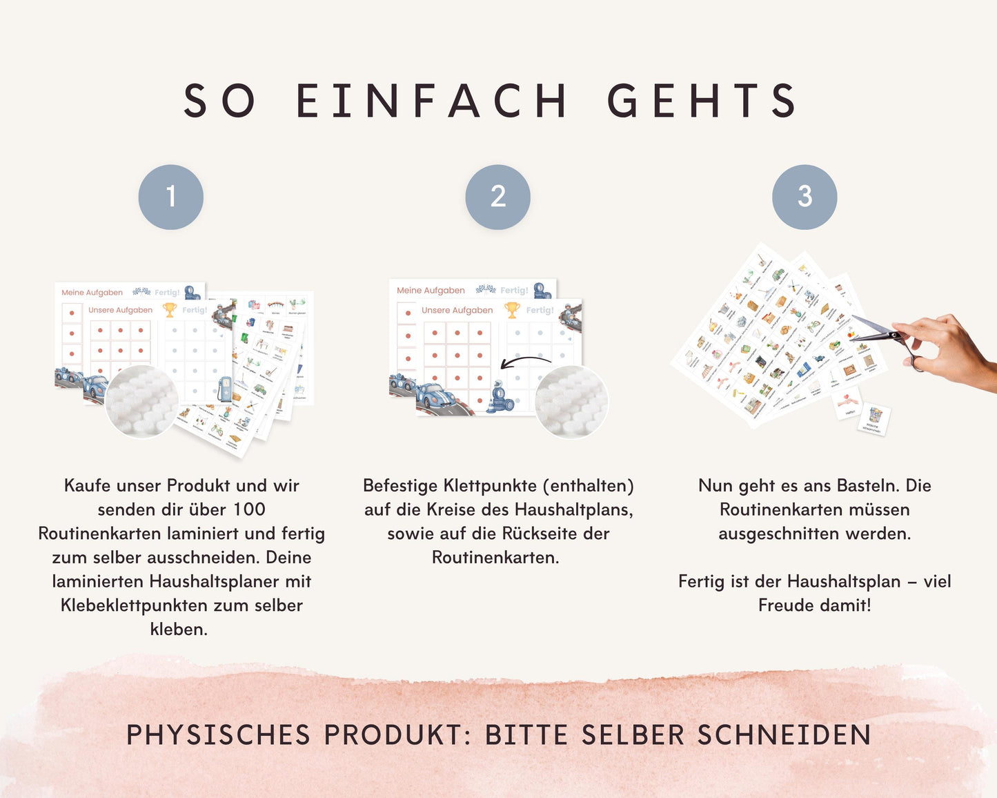 Haushaltsplan To-Do-Liste inkl. Symbolkarten - Design AUTOS