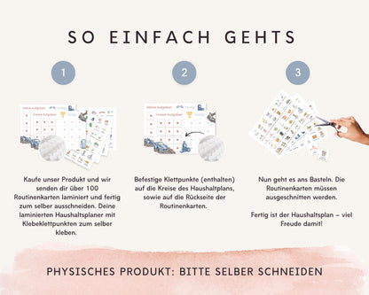 Haushaltsplan To-Do-Liste inkl. Symbolkarten - Design AUTOS