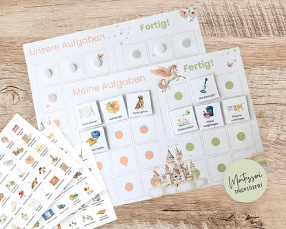 Haushaltsplan To-Do-Liste inkl. Symbolkarten - Design EINHORN