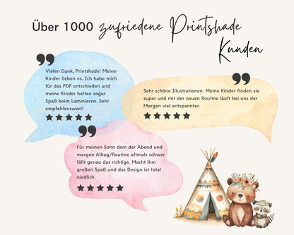 Haushaltsplan To-Do-Liste inkl. Symbolkarten - Design BOHO TIERE