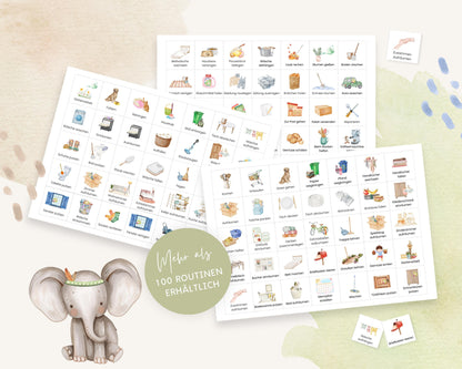 Haushaltsplan To-Do-Liste inkl. Symbolkarten - Design BOHO TIERE