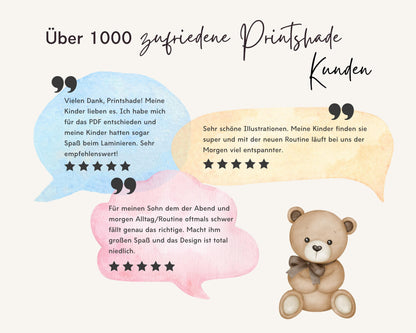 Haushaltsplan To-Do-Liste inkl. Symbolkarten - Design TEDDYBÄR