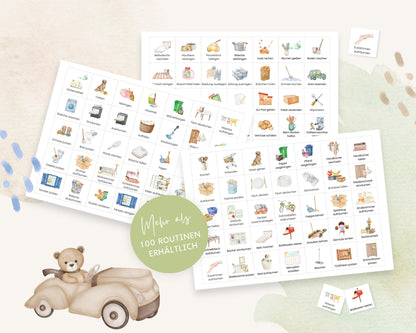 Haushaltsplan To-Do-Liste inkl. Symbolkarten - Design TEDDYBÄR