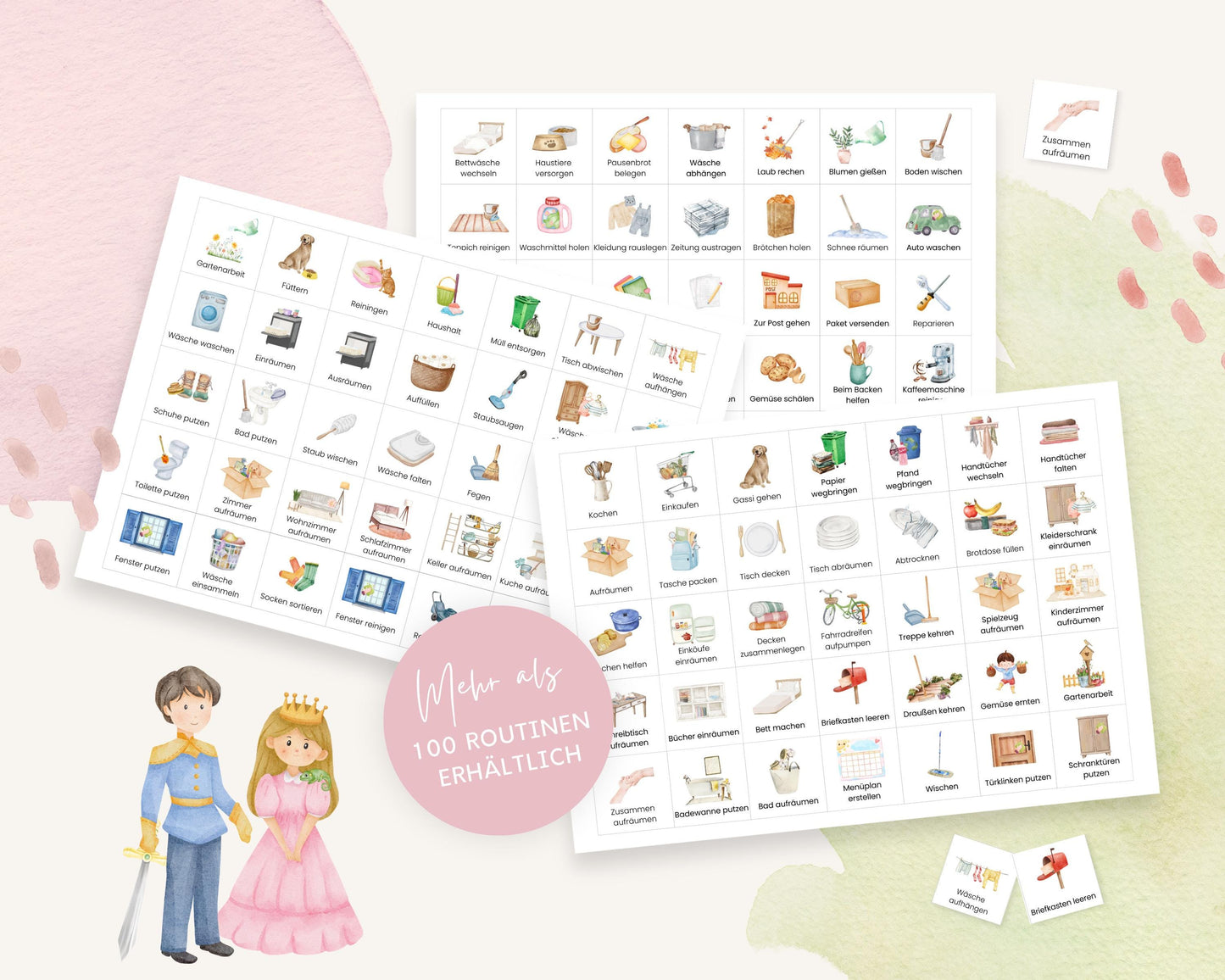Haushaltsplan To-Do-Liste inkl. Symbolkarten - Design CINDERELLA