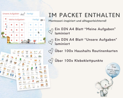 Haushaltsplan To-Do-Liste inkl. Symbolkarten - Design POLIZEI