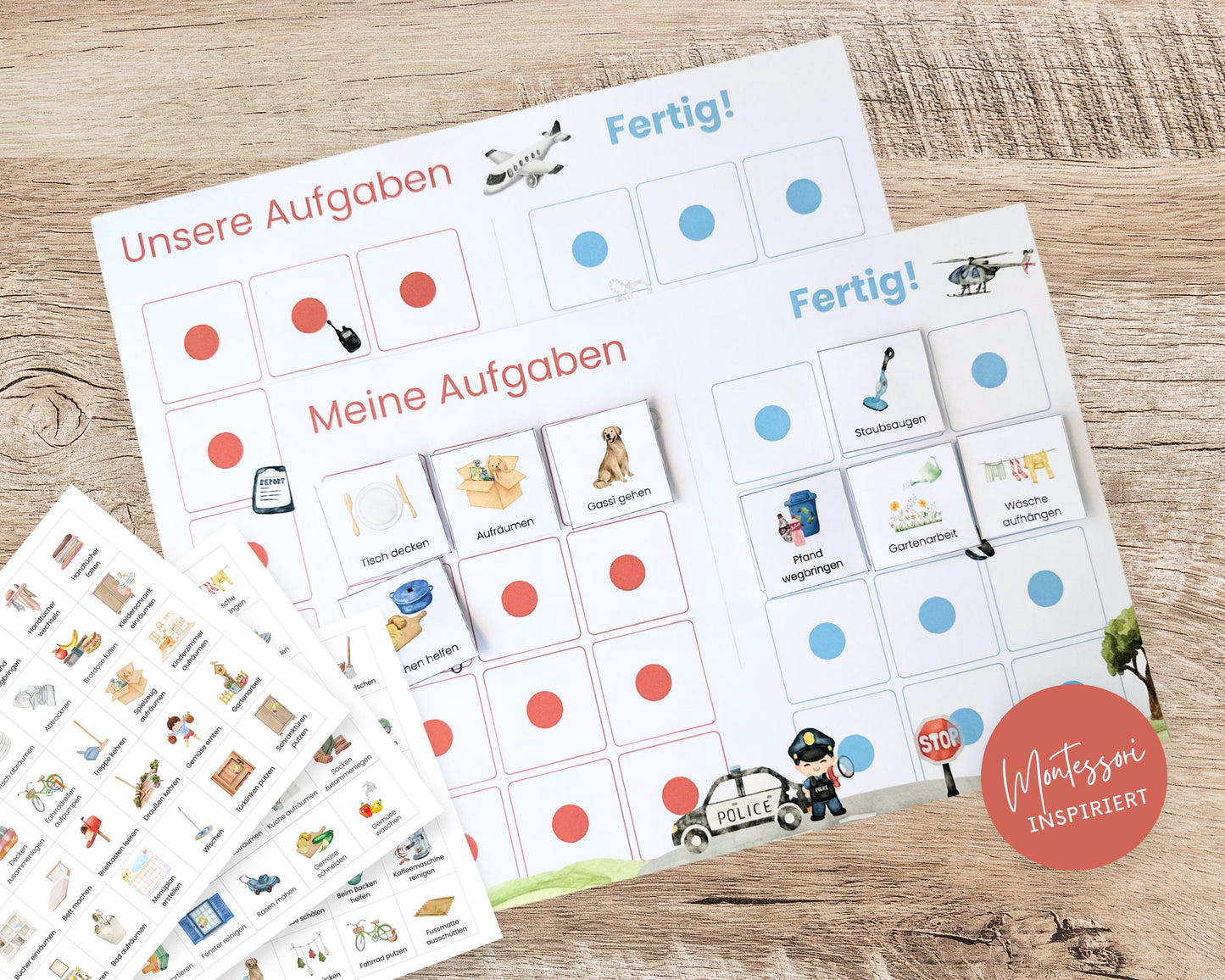 Haushaltsplan To-Do-Liste inkl. Symbolkarten - Design POLIZEI