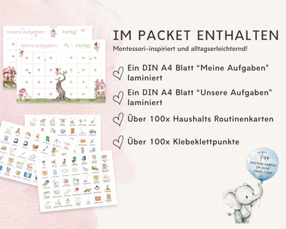 Haushaltsplan To-Do-Liste inkl. Symbolkarten - Design FEEN