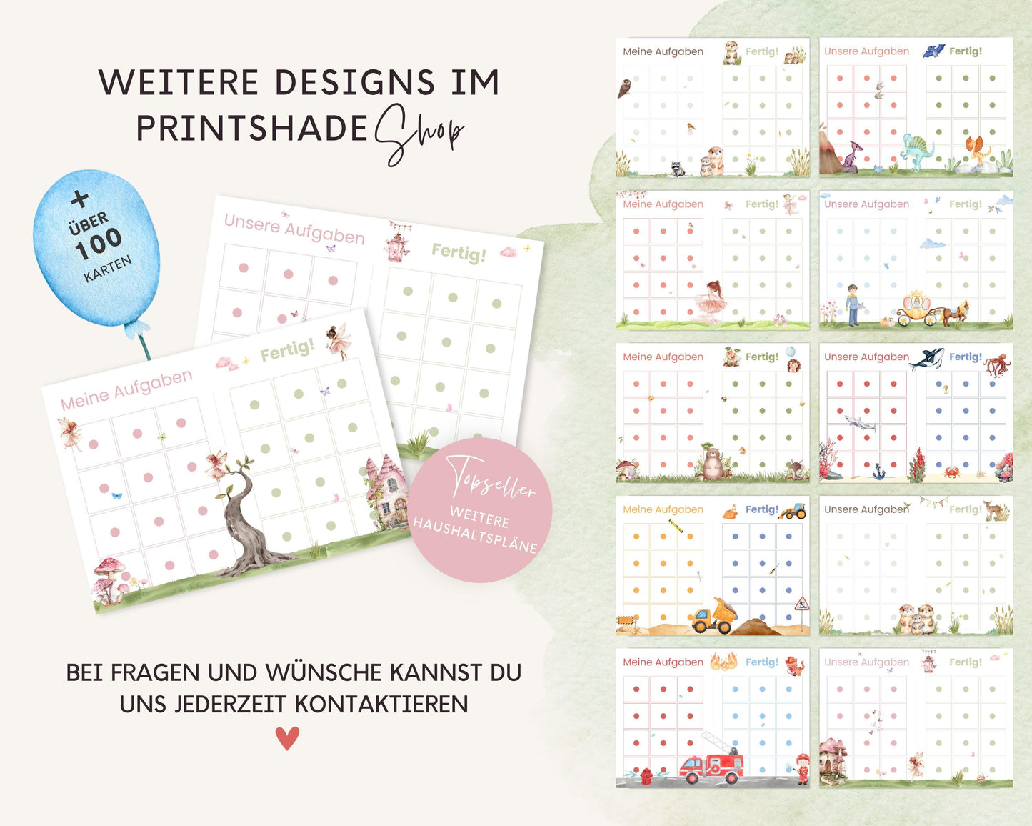 Haushaltsplan To-Do-Liste inkl. Symbolkarten - Design FEEN