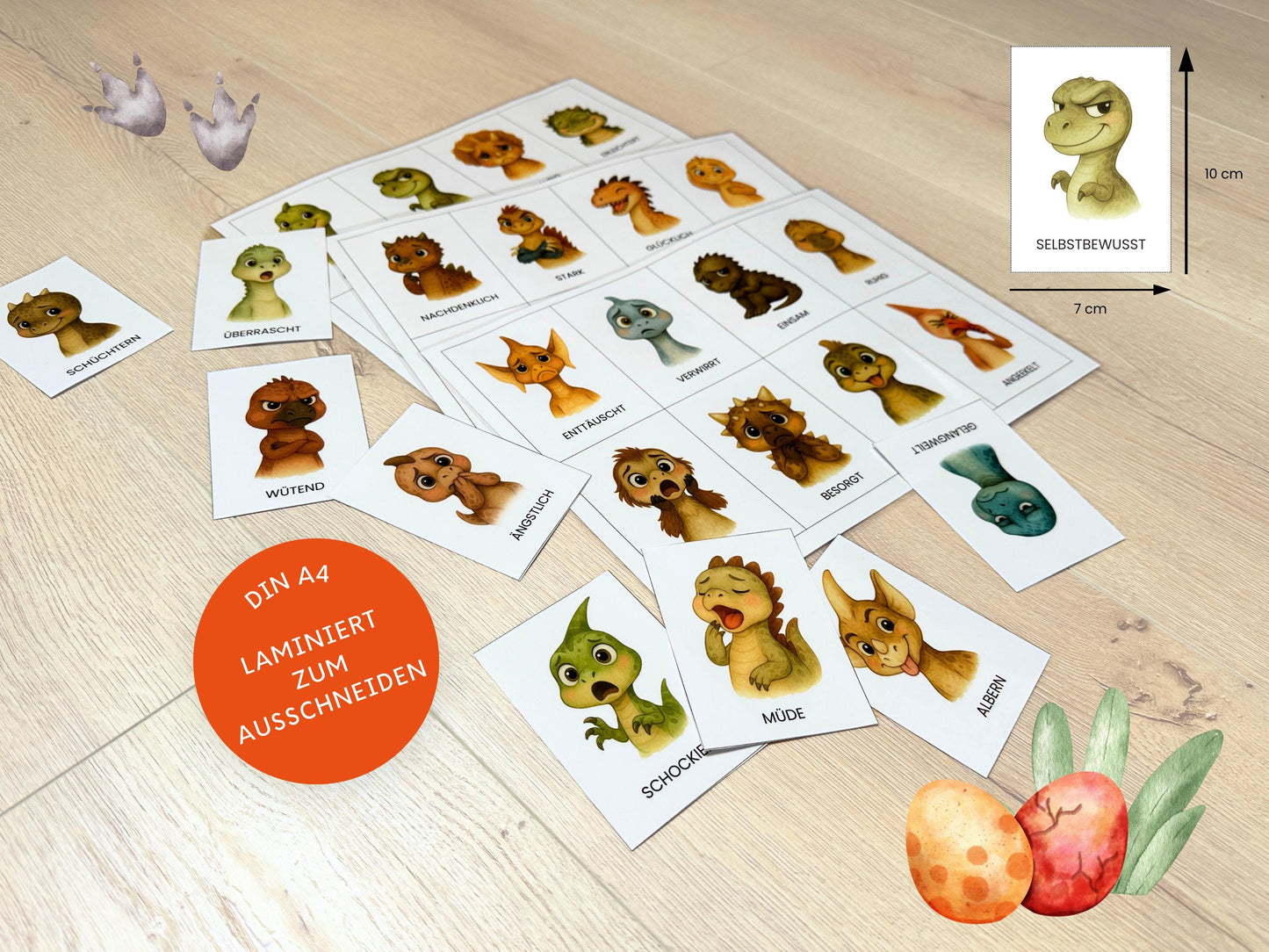 Emotionskarten 32 KARTEN - Design DINOSAURIER