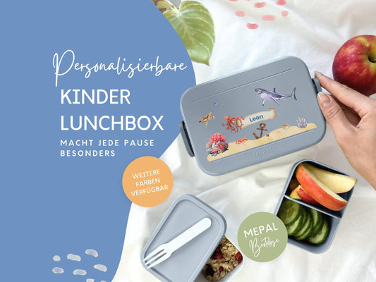 Mepal Brotdose mit Name personalisierbar - Design MEER - Verschiedene Farben