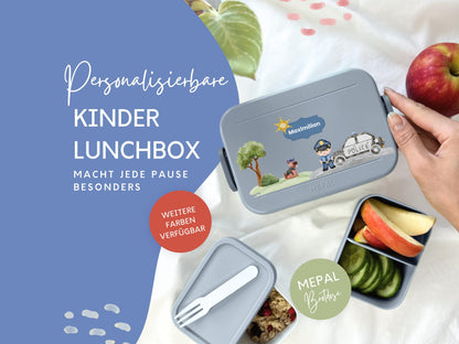 Mepal Brotdose mit Name personalisierbar - Design POLIZEI - Verschiedene Farben