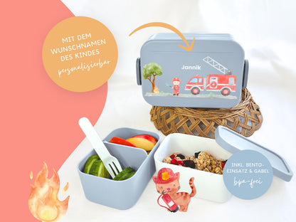 Mepal Brotdose mit Name personalisierbar - Design FEUERWEHR - Verschiedene Farben