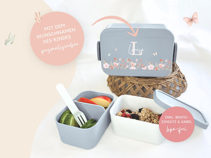 Mepal Brotdose mit Name personalisierbar - Design SCHMETTERLINGE - Verschiedene Farben