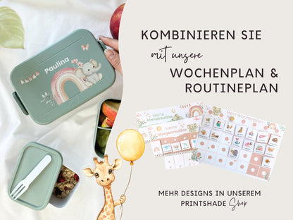 Mepal Brotdose mit Name personalisierbar - Design ELEFANT - Verschiedene Farben