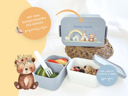 Mepal Brotdose mit Name personalisierbar - Design TEDDY BOHO - Verschiedene Farben