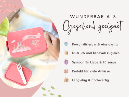 Mepal Brotdose mit Name personalisierbar - Design EINHORN - Verschiedene Farben