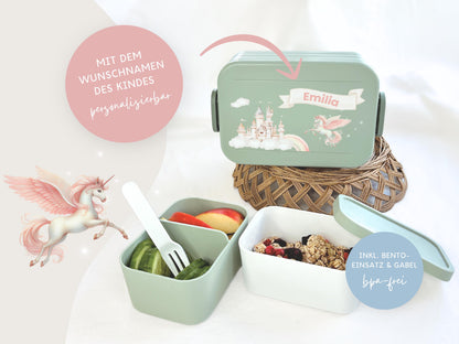 Mepal Brotdose mit Name personalisierbar - Design EINHORN - Verschiedene Farben