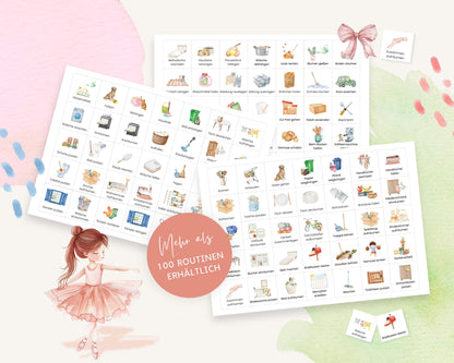 Haushaltsplan To-Do-Liste inkl. Symbolkarten - Design BALLERINA