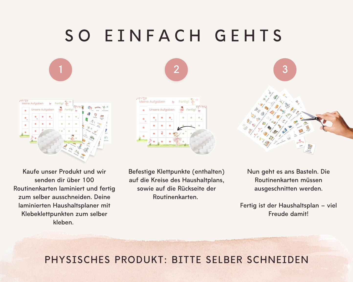 Haushaltsplan To-Do-Liste inkl. Symbolkarten - Design BALLERINA