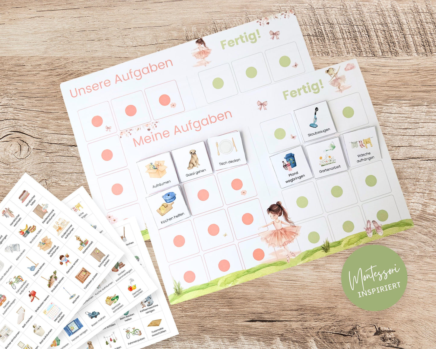 Haushaltsplan To-Do-Liste inkl. Symbolkarten - Design BALLERINA