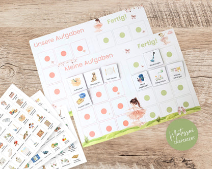 Haushaltsplan To-Do-Liste inkl. Symbolkarten - Design BALLERINA