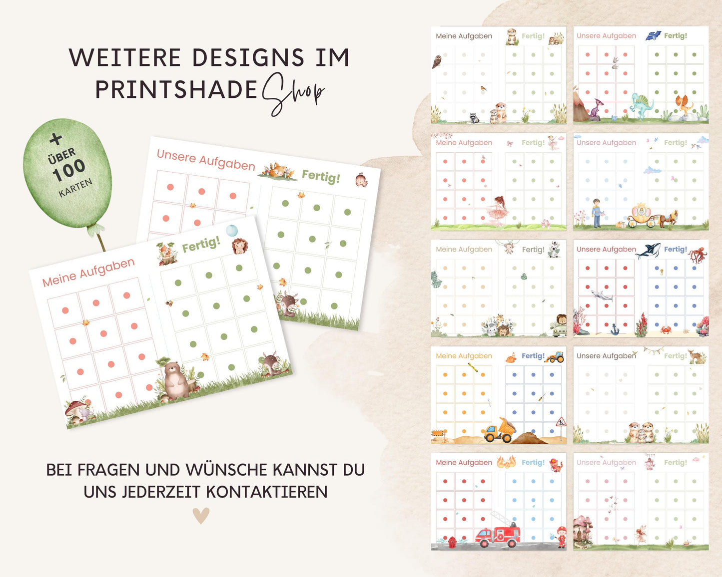 Haushaltsplan To-Do-Liste inkl. Symbolkarten - Design WALDTIERE