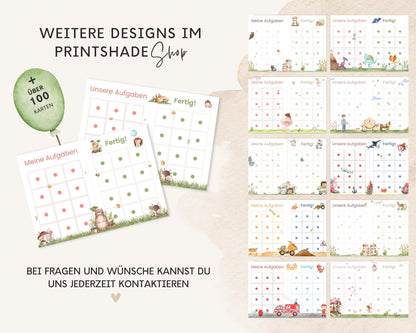 Haushaltsplan To-Do-Liste inkl. Symbolkarten - Design WALDTIERE