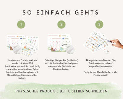 Haushaltsplan To-Do-Liste inkl. Symbolkarten - Design DINOSAURIER