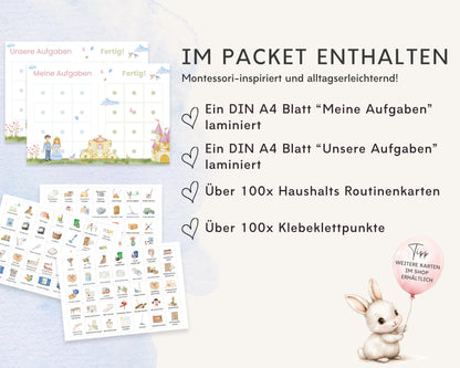 Haushaltsplan To-Do-Liste inkl. Symbolkarten - Design CINDERELLA