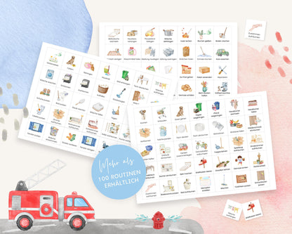 Haushaltsplan To-Do-Liste inkl. Symbolkarten - Design FEUERWEHR