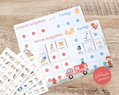 Haushaltsplan To-Do-Liste inkl. Symbolkarten - Design FEUERWEHR