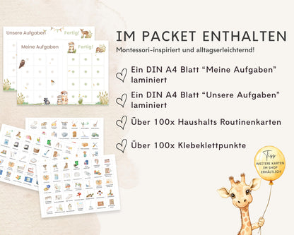 Haushaltsplan To-Do-Liste inkl. Symbolkarten - Design OTTER
