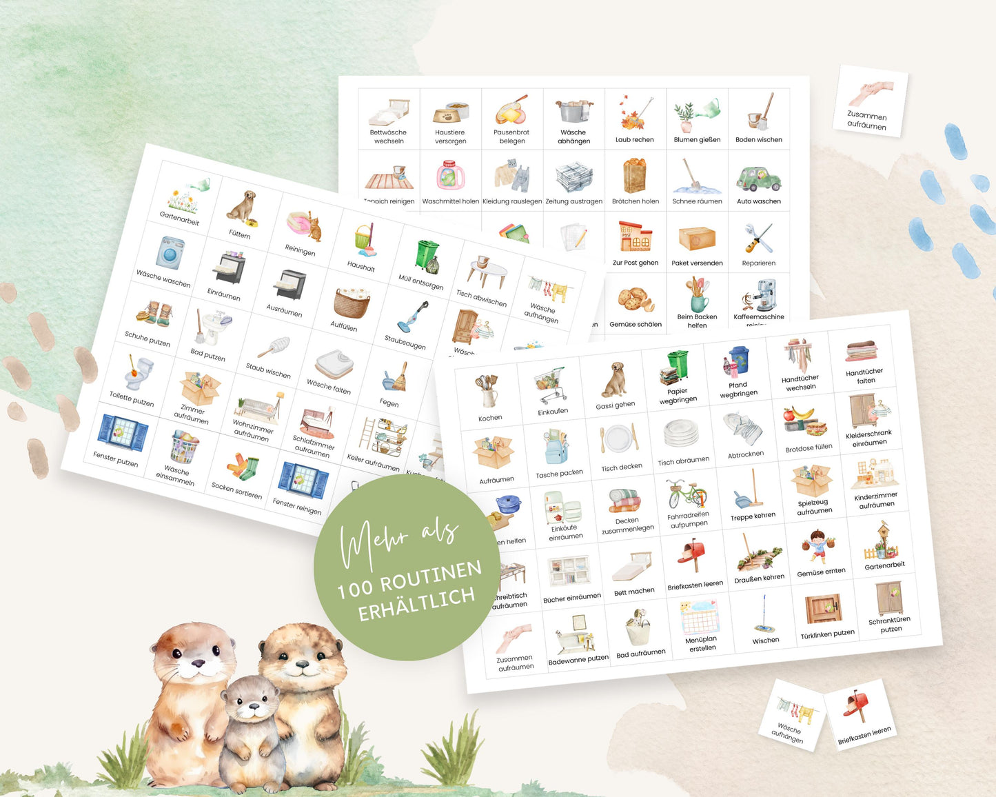 Haushaltsplan To-Do-Liste inkl. Symbolkarten - Design OTTER