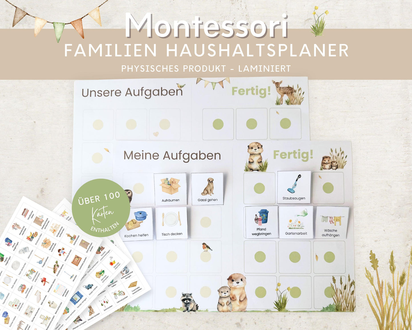 Haushaltsplan To-Do-Liste inkl. Symbolkarten - Design OTTER