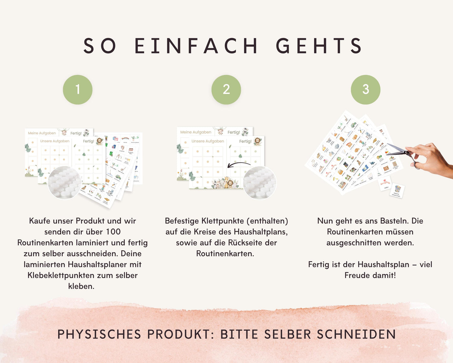 Haushaltsplan To-Do-Liste inkl. Symbolkarten - Design SAFARI