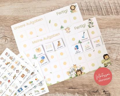 Haushaltsplan To-Do-Liste inkl. Symbolkarten - Design SAFARI