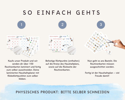 Haushaltsplan To-Do-Liste inkl. Symbolkarten - Design ASTRONAUT