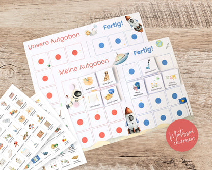 Haushaltsplan To-Do-Liste inkl. Symbolkarten - Design ASTRONAUT