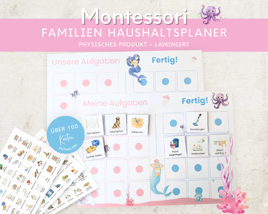 Haushaltsplan To-Do-Liste inkl. Symbolkarten - Design MEERJUNGFRAU