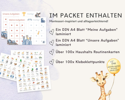 Haushaltsplan To-Do-Liste inkl. Symbolkarten - Design AUTOS