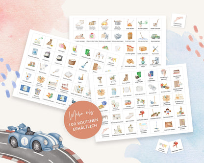 Haushaltsplan To-Do-Liste inkl. Symbolkarten - Design AUTOS