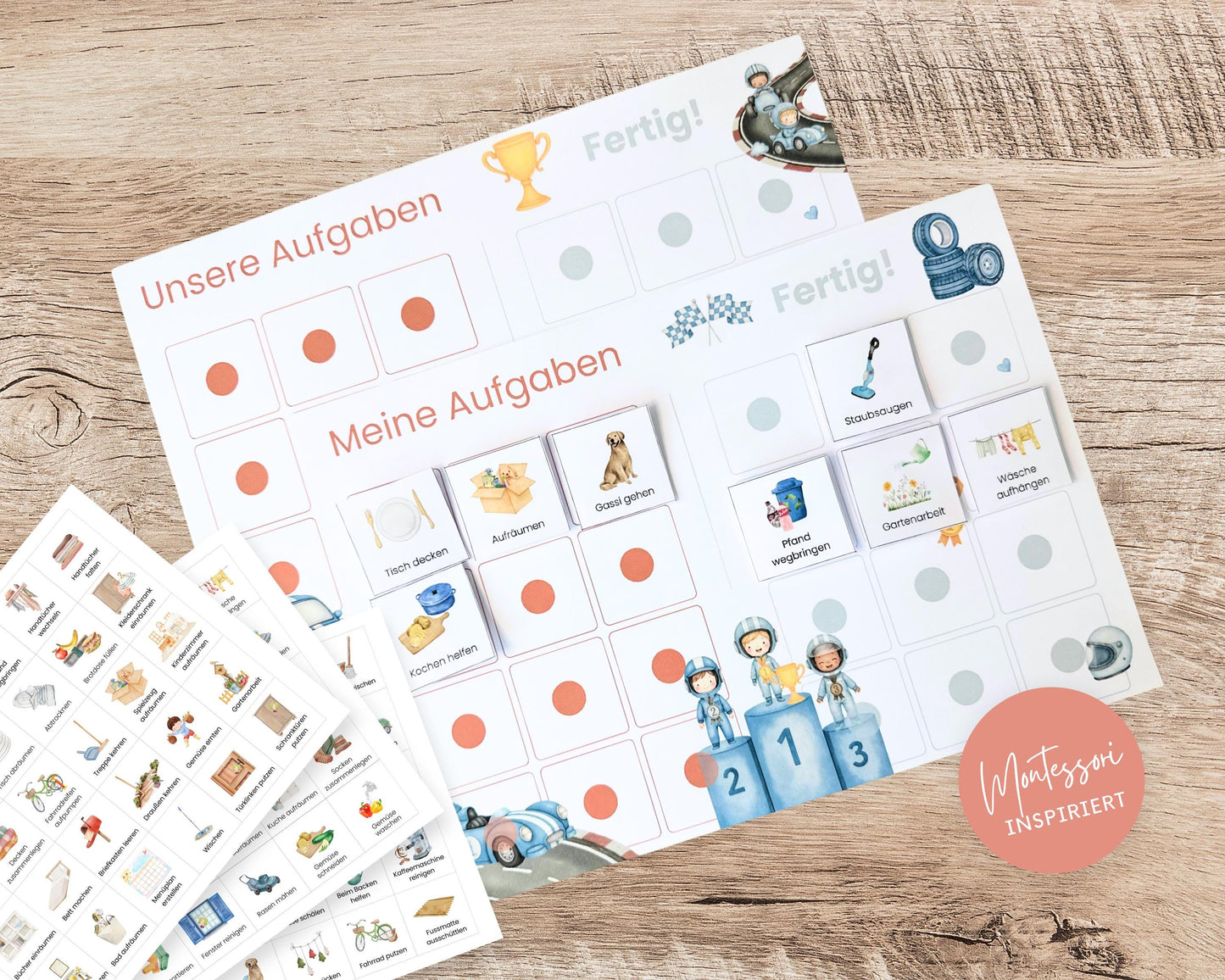 Haushaltsplan To-Do-Liste inkl. Symbolkarten - Design AUTOS