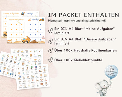 Haushaltsplan To-Do-Liste inkl. Symbolkarten - Design BAGGER