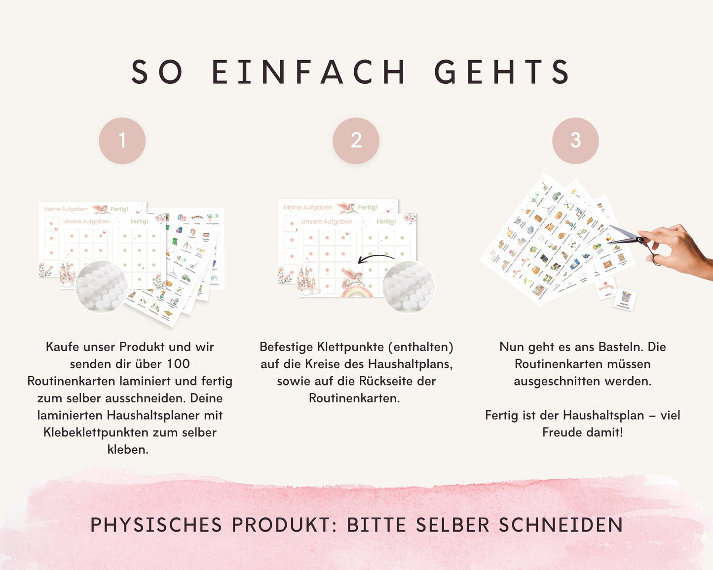 Haushaltsplan To-Do-Liste inkl. Symbolkarten - Design EINHORN