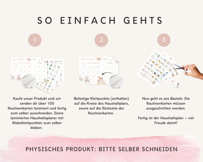 Haushaltsplan To-Do-Liste inkl. Symbolkarten - Design EINHORN