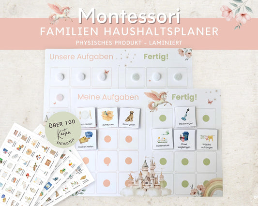 Haushaltsplan To-Do-Liste inkl. Symbolkarten - Design EINHORN