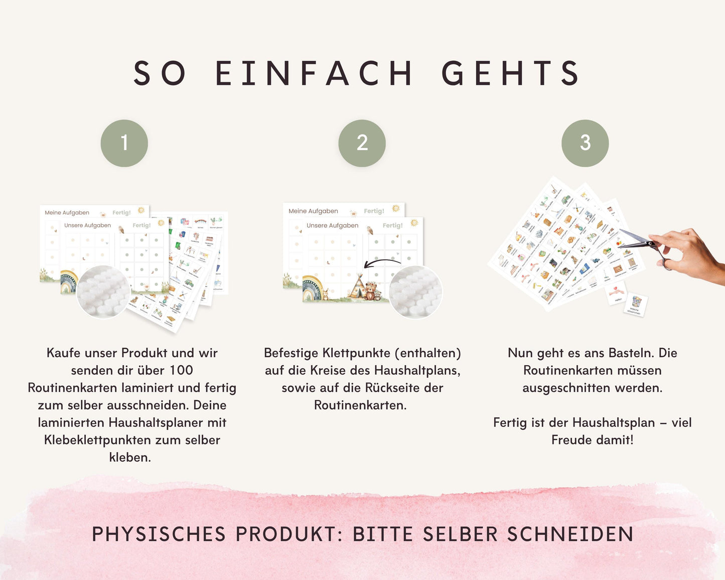 Haushaltsplan To-Do-Liste inkl. Symbolkarten - Design BOHO TIERE